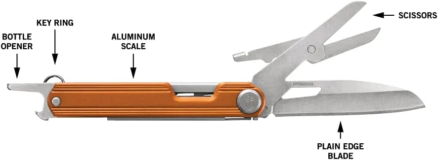 Gerber Gear Armbar Slim Cut, Pocket Knife, Multitool with Scissors, Burnt Orange