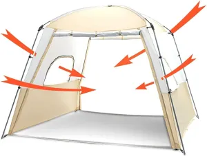 GeRRiT 5-8 Person Cabin Tent Ultra with Porch Camping Dome Shelter Tent Sun Shelter Canopy Event Tent for Party, Garden, Patio, Backyard