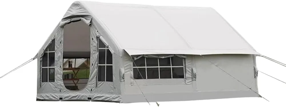 GeRRiT Outdoor Inflatable Tent with Pump, Camping Overnight Equipment, Foldable Portable Rainproof and Windproof Tent, No Need to Build A Small House