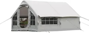 GeRRiT Outdoor Inflatable Tent with Pump, Camping Overnight Equipment, Foldable Portable Rainproof and Windproof Tent, No Need to Build A Small House