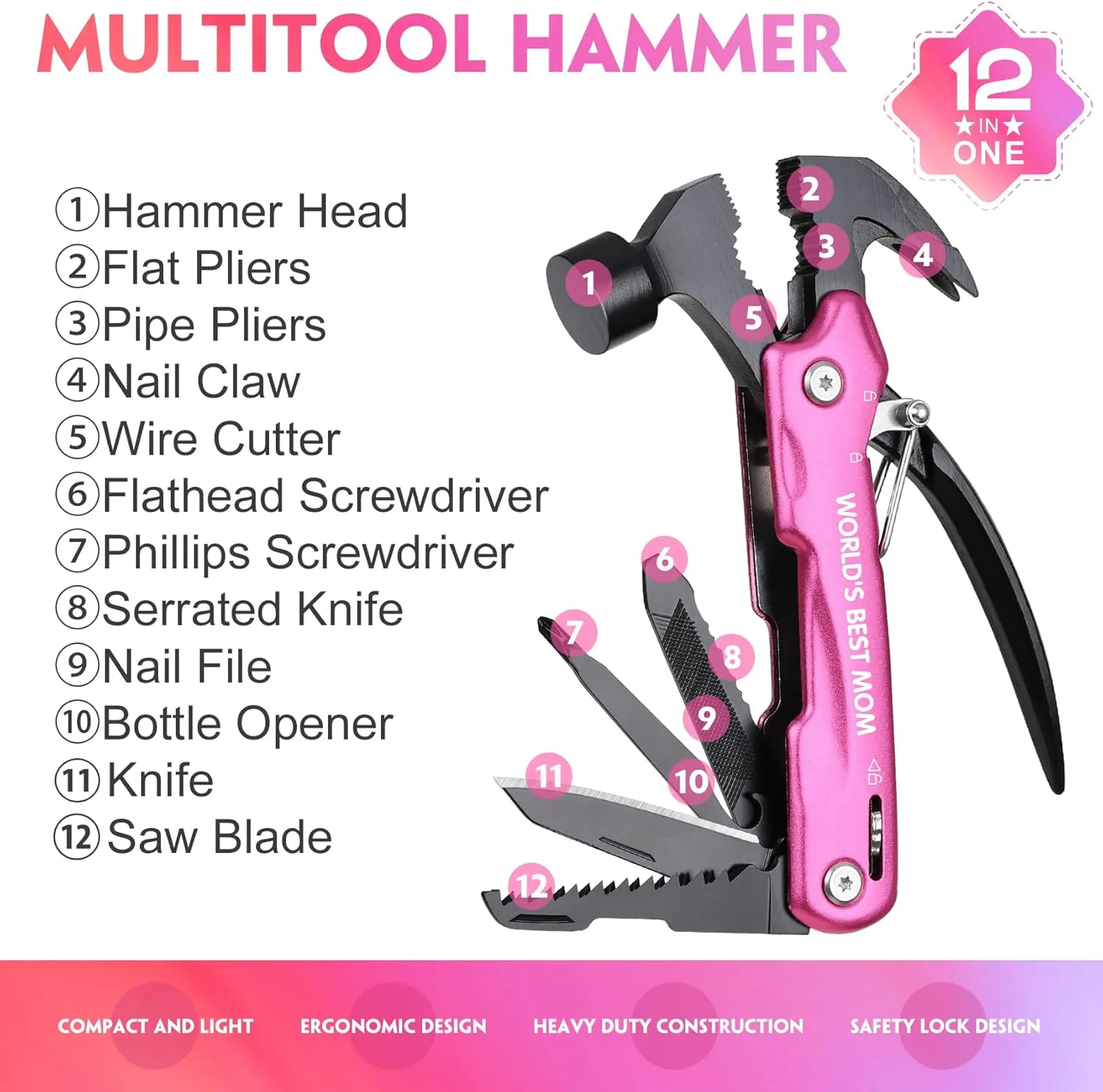 Gifts for Mom from Daughter - Mom Gifts, Stocking Stuffers for Mom - Mom Gifts for Christmas, Mom Presents - Birthday Gifts for Mom, Mothers Day Thanksgiving Gifts from Daughter Son, Multitool Hammer