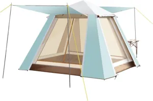 GIZNXBA Pop Up Tents for Camping 3-4 Person Waterproof Pop Up Tent Easy Up Setup Camping Tent with 2 Big Doors, Instant Tent Family Tent for Hiking Mountaineering (Color : /Blue, Size : 3-4 Person)