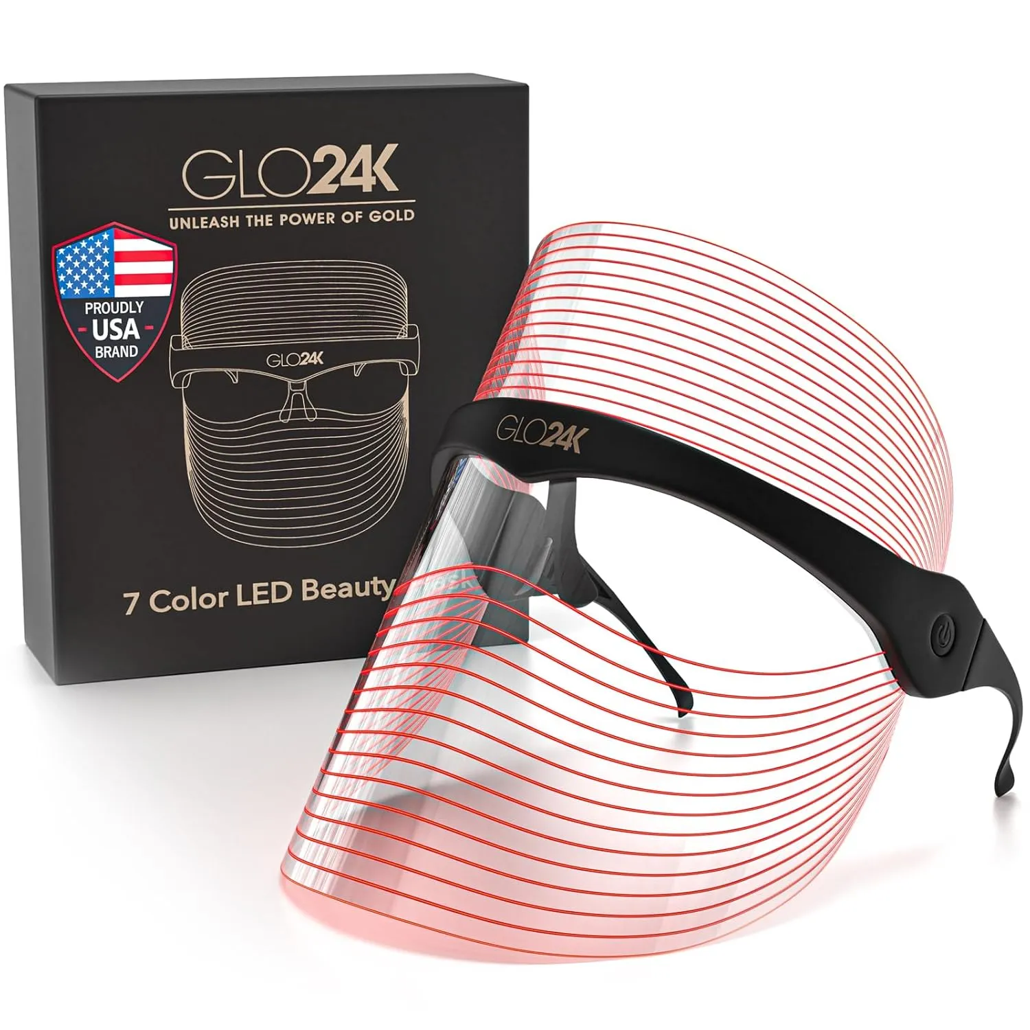 GLO24K 7 Color L E D Face Beauty Mask.