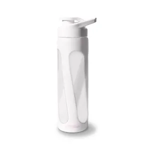 Glotrition Georgie Clear Glass Water Bottle With Silicone Grip, 20 oz. - Reusable, Refillable, Durable - Modern Aesthetic for the Gym and Travel - Dishwasher Safe - No BPA or Phthalates