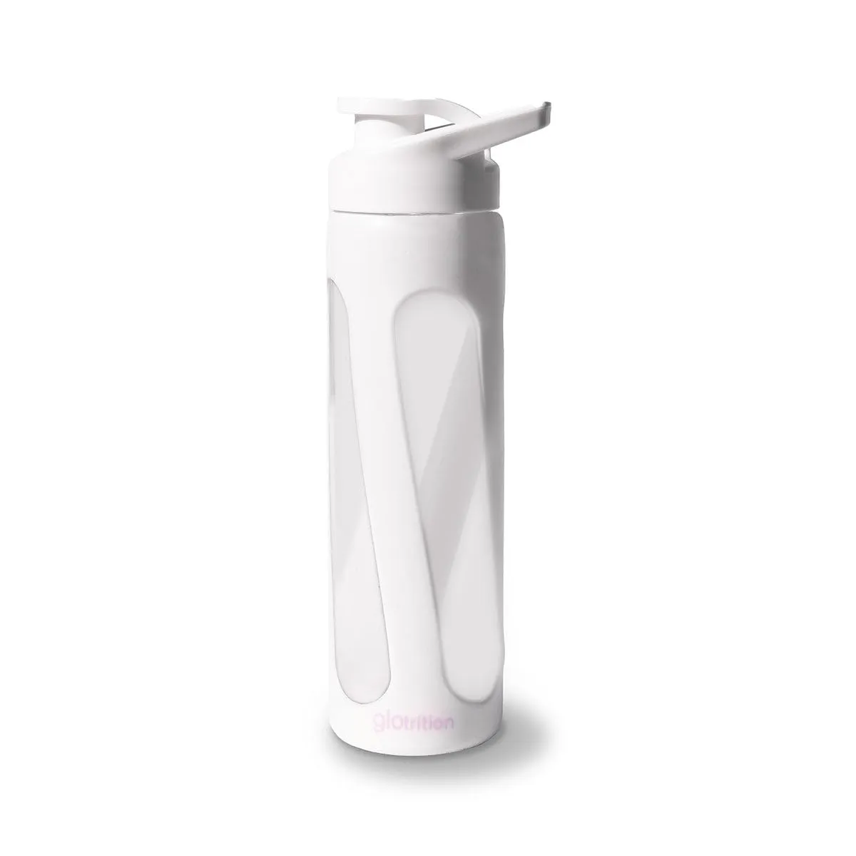 Glotrition Georgie Clear Glass Water Bottle With Silicone Grip, 20 oz. - Reusable, Refillable, Durable - Modern Aesthetic for the Gym and Travel - Dishwasher Safe - No BPA or Phthalates