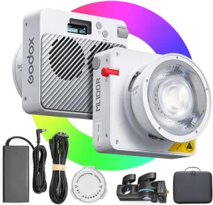 Godox ML100R RGB LED Light 110W, Godox ML100 Video Light 1800K-10000K Full Color, CRI 97  TLCI 98 , APP Control, 14 FX Effects, USB-C Charging, for YouTube/Filming/Live Streaming/Outdooro Photography
