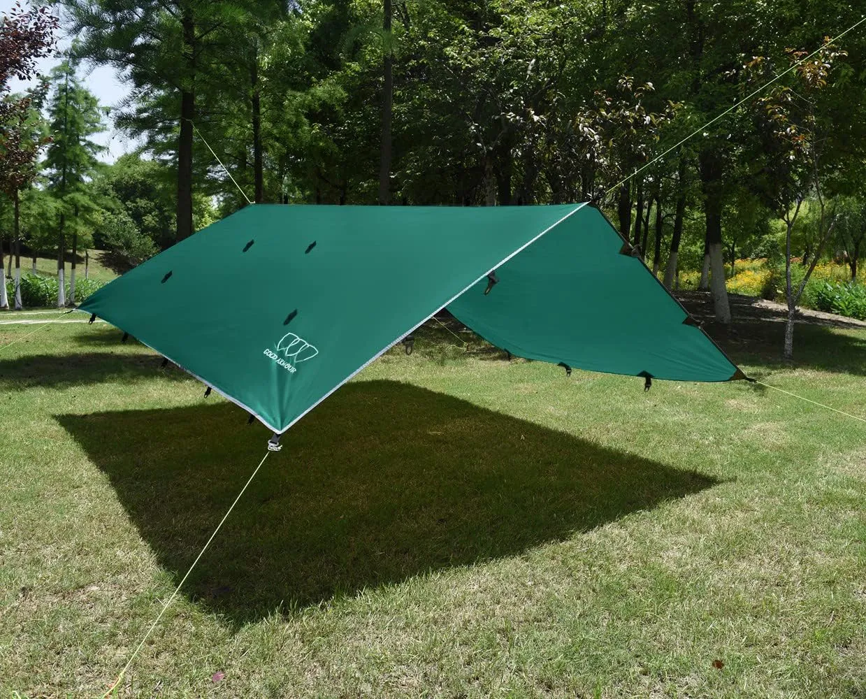 Gold Armour Rainfly Tarp Hammock, Premium 14.7ft/12ft/10ft/8ft Rain Fly Cover, Waterproof Ultralight Camping Shelter Canopy, Survival Equipment Gear Camping Tent Accessories (Green 14.7ft x 12ft)