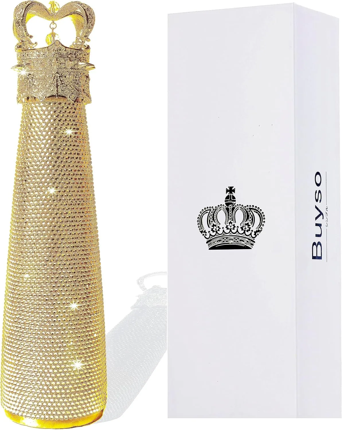 Gold Bling Water Bottle Rhinestone Gold Rhinestone Diamond Water Bottle Reusable Insulated Stainless Steel Bling Premium Aesthetic Gift