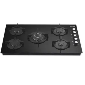 Goldair Black Glass 5 Plate Gas Hob Model number GBGH-5001