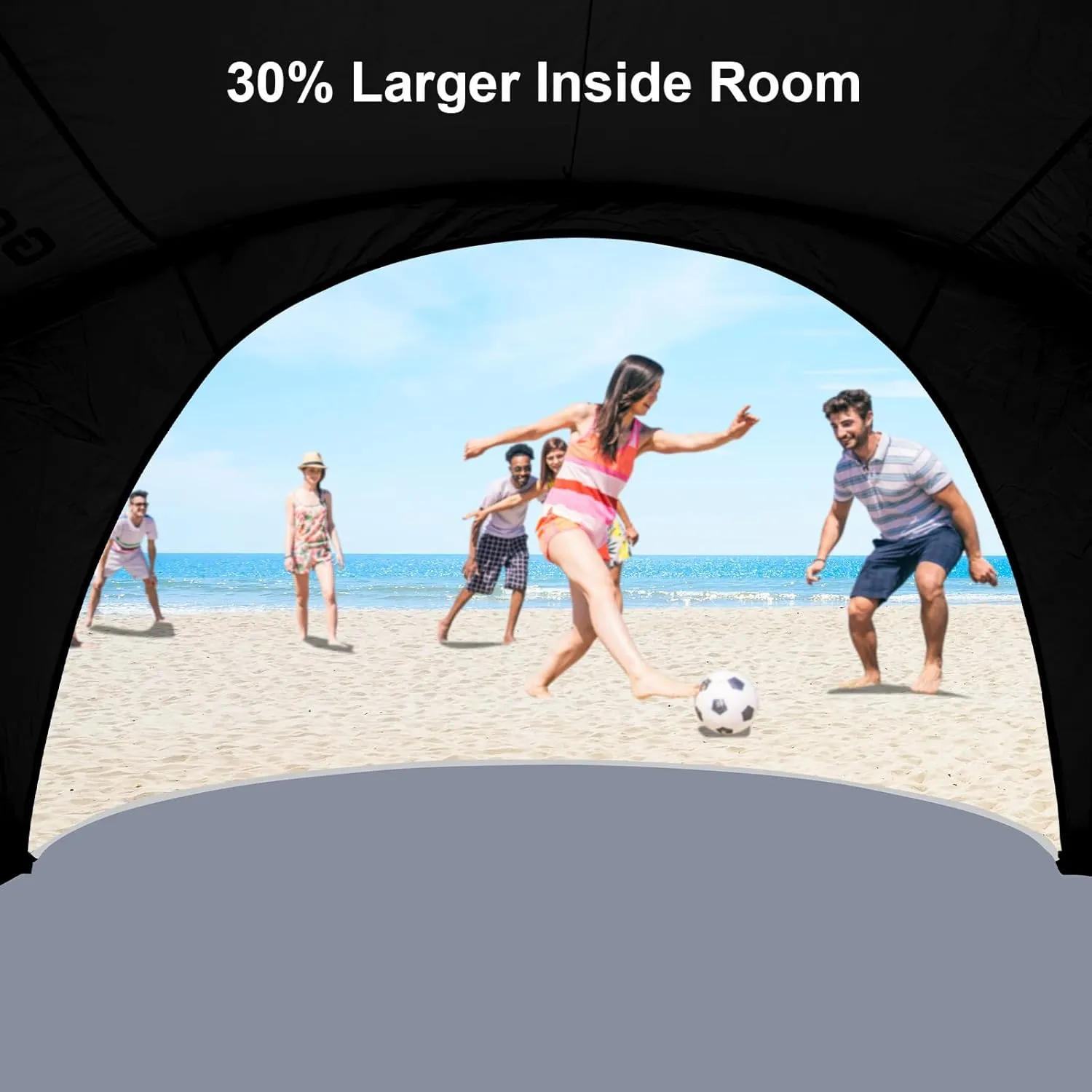 Gorich Beach Tent Sun Shelter with UPF50  UV Protection for 3-6 Person, Lightweight & Portable Beach Shade Canopy with 2 Zippered Doors, Easy Setup Family Beach Umbrella