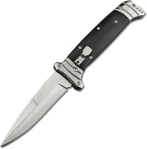 Goshawk 8.7'' Button Lock Pocket Knife with Belt Clip，Gifts for Men，Assisted Opening Survival Folding Knives，9Cr18MoV Blade and Wenge Wood Handle，EDC Tactical Tool for Camping，Hunting