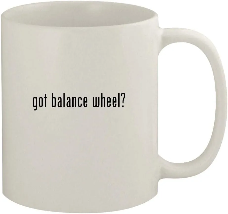 got balance wheel? - 11oz Ceramic White Coffee Mug, White