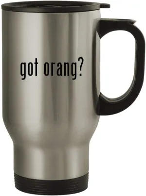 got orang? - 14oz Stainless Steel Travel Mug, Silver