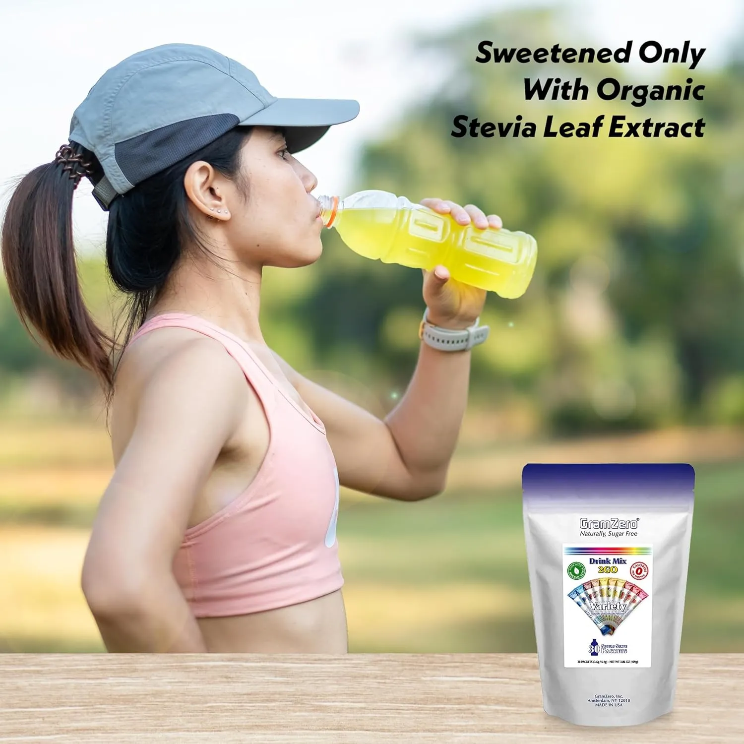 GramZero 2GO Sticks - Variety Pack, Zero Calorie Sugar Free Drink Mix, Stevia Sweetened, Great For Nutrition Club Loaded Tea To Go Kits
