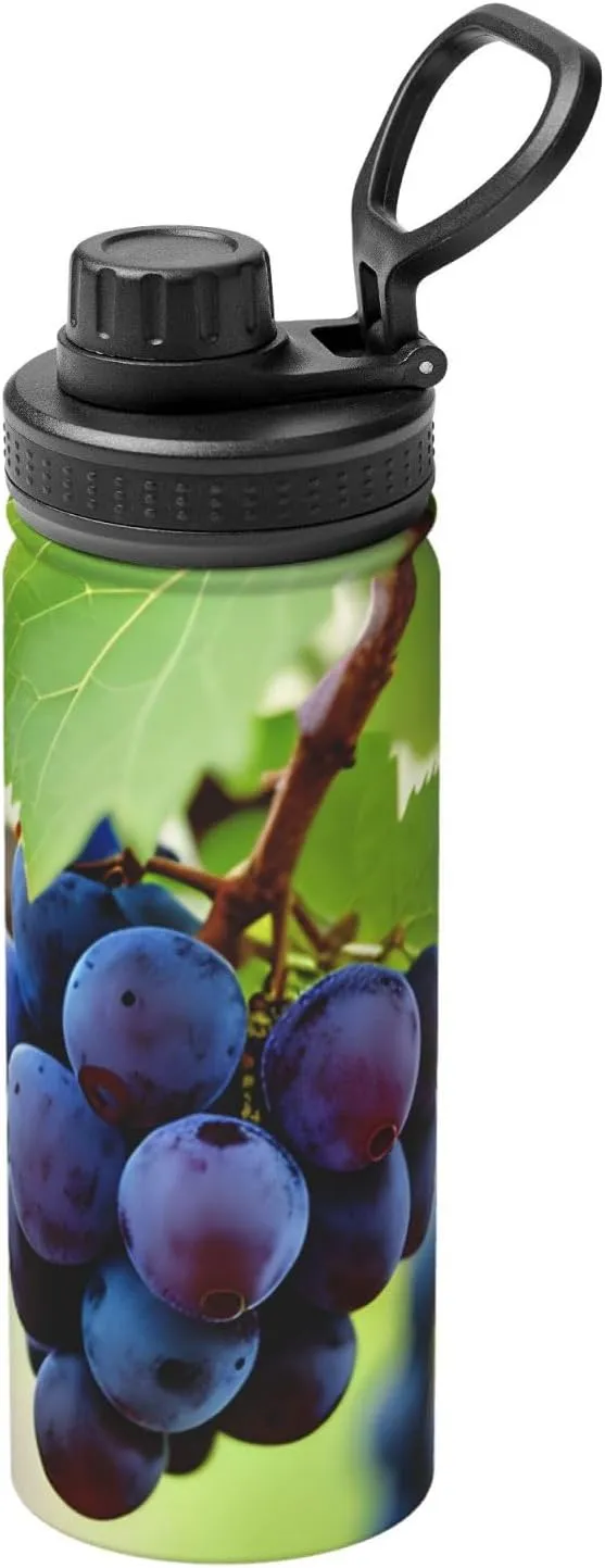 Grape Sports Insulated Water Bottle - Premium 18 oz. Stainless Steel Hydration Bottle for Outdoor Enthusiasts