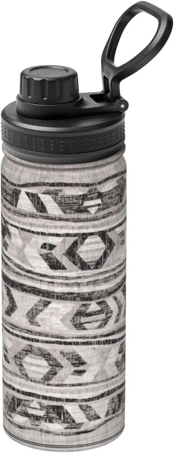 Grey Tribal Sports Insulated Water Bottle - Premium 18 oz. Stainless Steel Hydration Bottle for Outdoor Enthusiasts