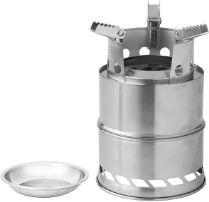 Grill Burners Mini Camping Stove with Grill Stainless Steel Foldable Stove Portable Camping Barbecue Grill for Camping BBQ Grill Party