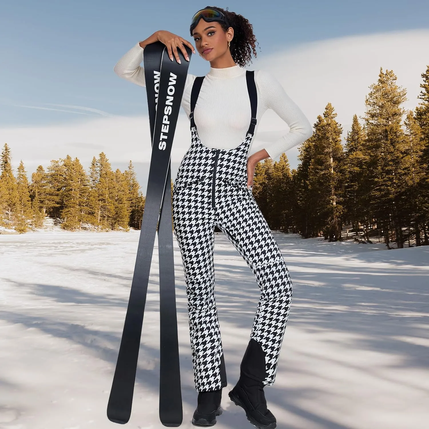GS SNOWING Women's Snow Bibs Pants Insulated Waterproof Windproof Winter Ski Pants Snowboarding Overalls
