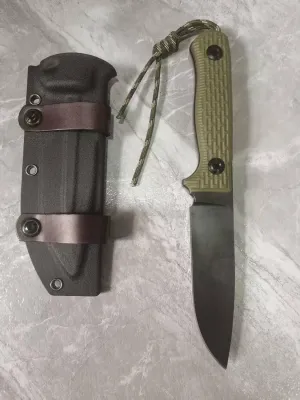 GTK37 Fixed Blade Knife K110 Steel Blade Full Tang Nylon Fiberglass Handle Compact EDC Fix Knifes for Outdoor Camping Survival(Black)