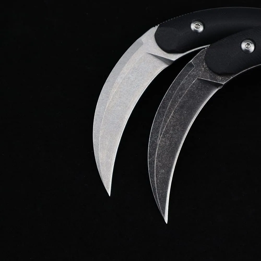 Gtk6901 Fixed Blade Knife D2 Steel Blade G10 Handle Fixed Knife with Kydex Sheath for Outdoor Camping Hiking(Black)