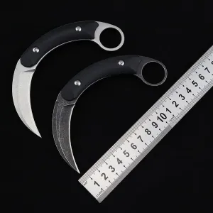 Gtk6901 Fixed Blade Knife D2 Steel Blade G10 Handle Fixed Knife with Kydex Sheath for Outdoor Camping Hiking(Black)