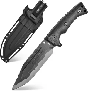 GTK8 Fixed Blade Knife DC53 Steel Blade Full Tang Nylon Fiberglass Handle EDC Fixed Knifes for Outdoor Working Camping Bushcraft(black)