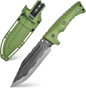 GTK8 Fixed Blade Knife DC53 Steel Blade Full Tang Nylon Fiberglass Handle EDC Tool Fixed Knifes for Outdoor Camping Hunting(green)