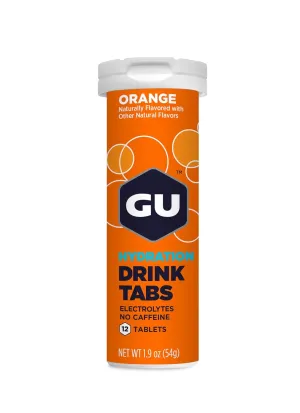 GU Energy Hydration Electrolyte Drink Tablets, Vegan, Gluten Free & Caffeine Free, Enhanced Endurance Sports Drink for Running, Cycling, Triathlon, 8-Count (96 Servings), Orange