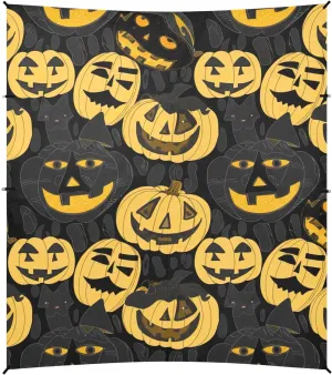 Halloween Pumpkins Yellow Black Beach Canopy Tent Sun Shade Outdoor Patio Shades Camping Sun Shelter Yard 9.2 × 10.5 FT Shelters with Sandbags Anchor