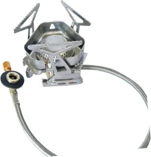 HANABASS Portable Split Camping Gas Stove Thickened Stainless Steel Outdoor Cooker with Windshield Design for Barbecue and Cooking for Camping and