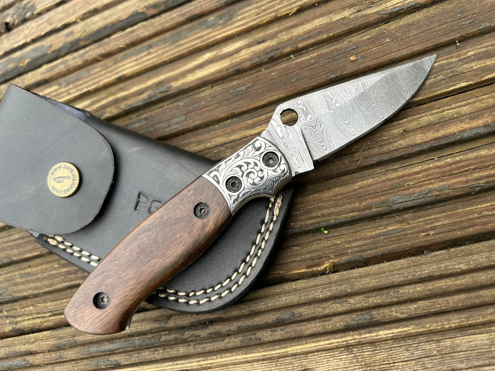 Handcrafted Damascus Pocket Knife - Damascus Steel Folding Knife NGF3