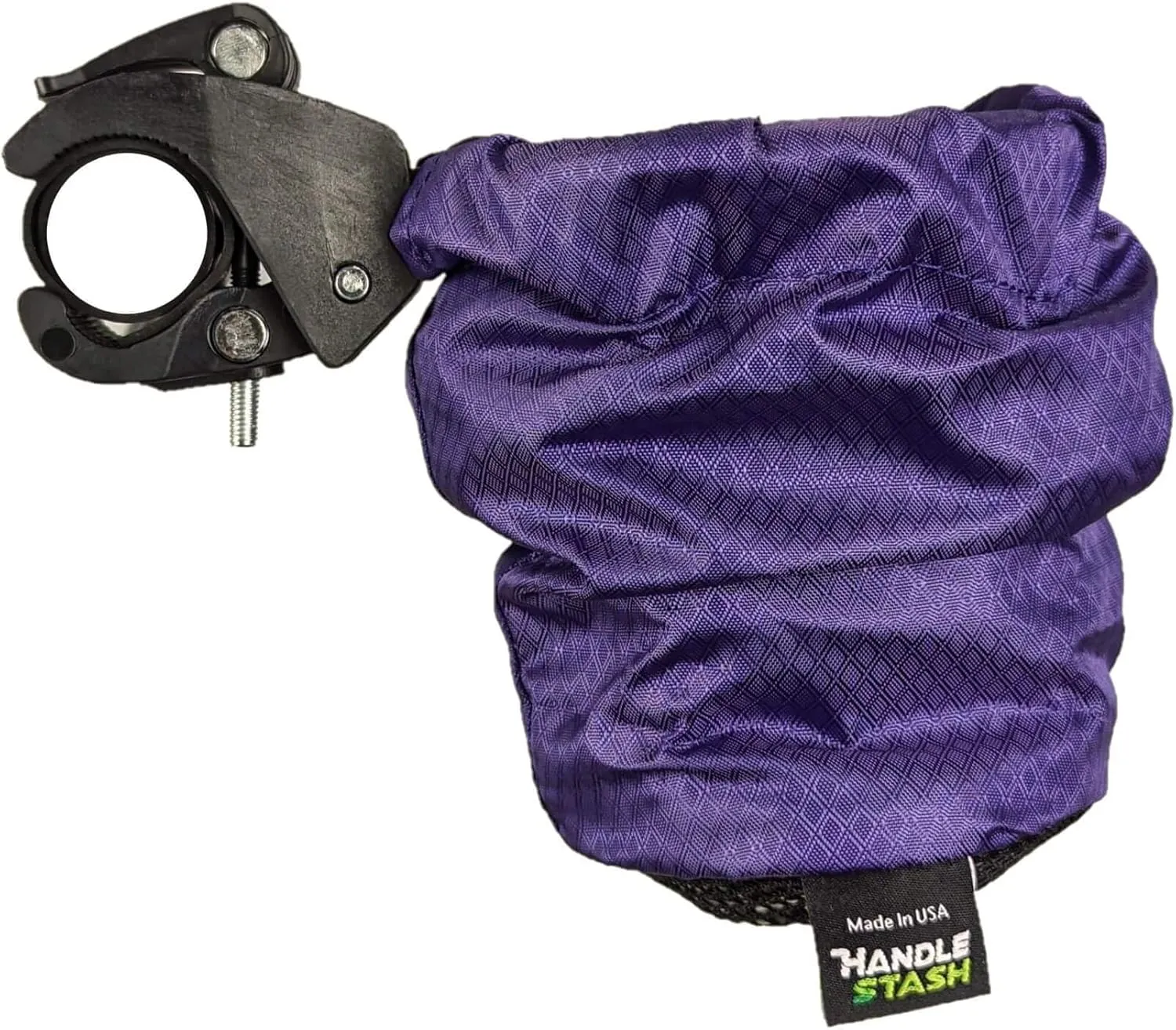 HandleStash Shock-Absorbing Bike Cup Holder (Royal AF Purple Diamond) | Fits All Handlebars | Adjustable to Any Size Drink | Made for Bicycles, Boats, Wheelchairs | Xmas Stocking Stuffer | Made in USA