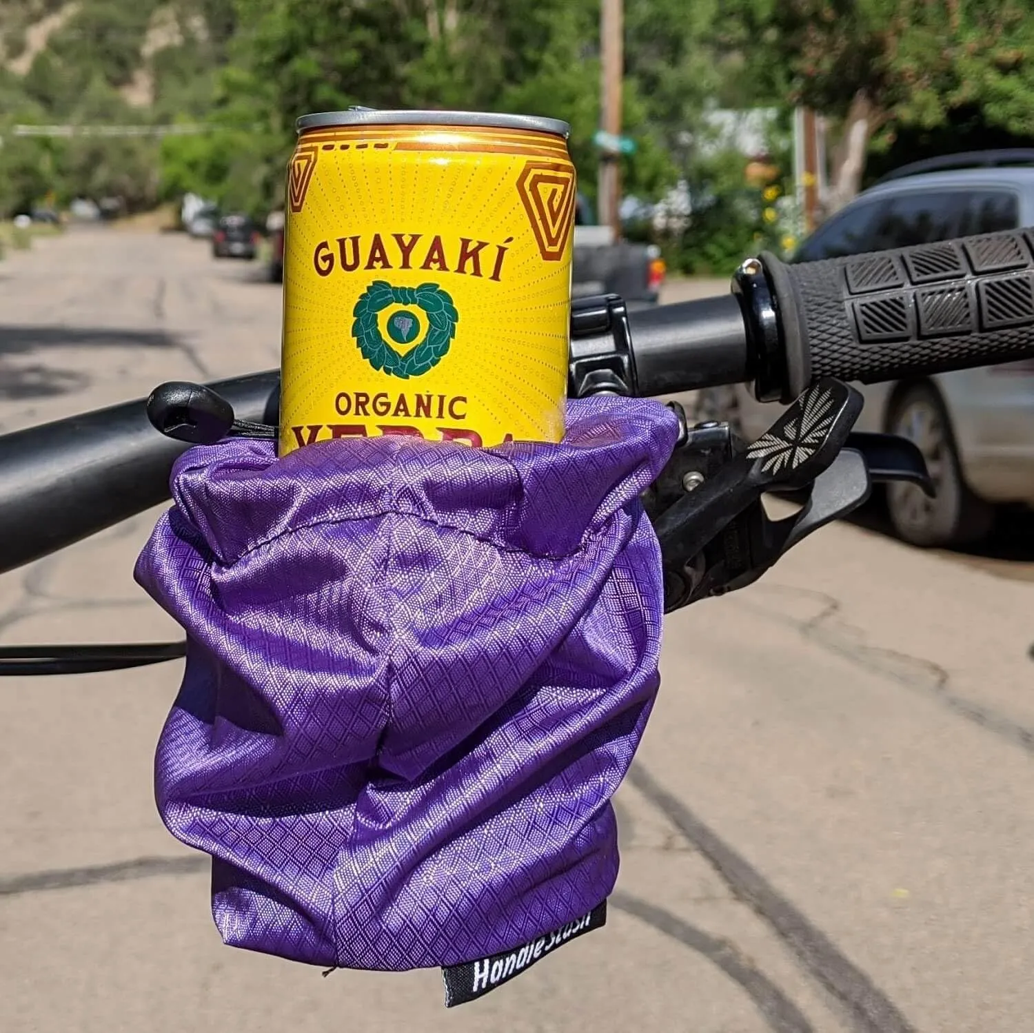 HandleStash Shock-Absorbing Bike Cup Holder (Royal AF Purple Diamond) | Fits All Handlebars | Adjustable to Any Size Drink | Made for Bicycles, Boats, Wheelchairs | Xmas Stocking Stuffer | Made in USA