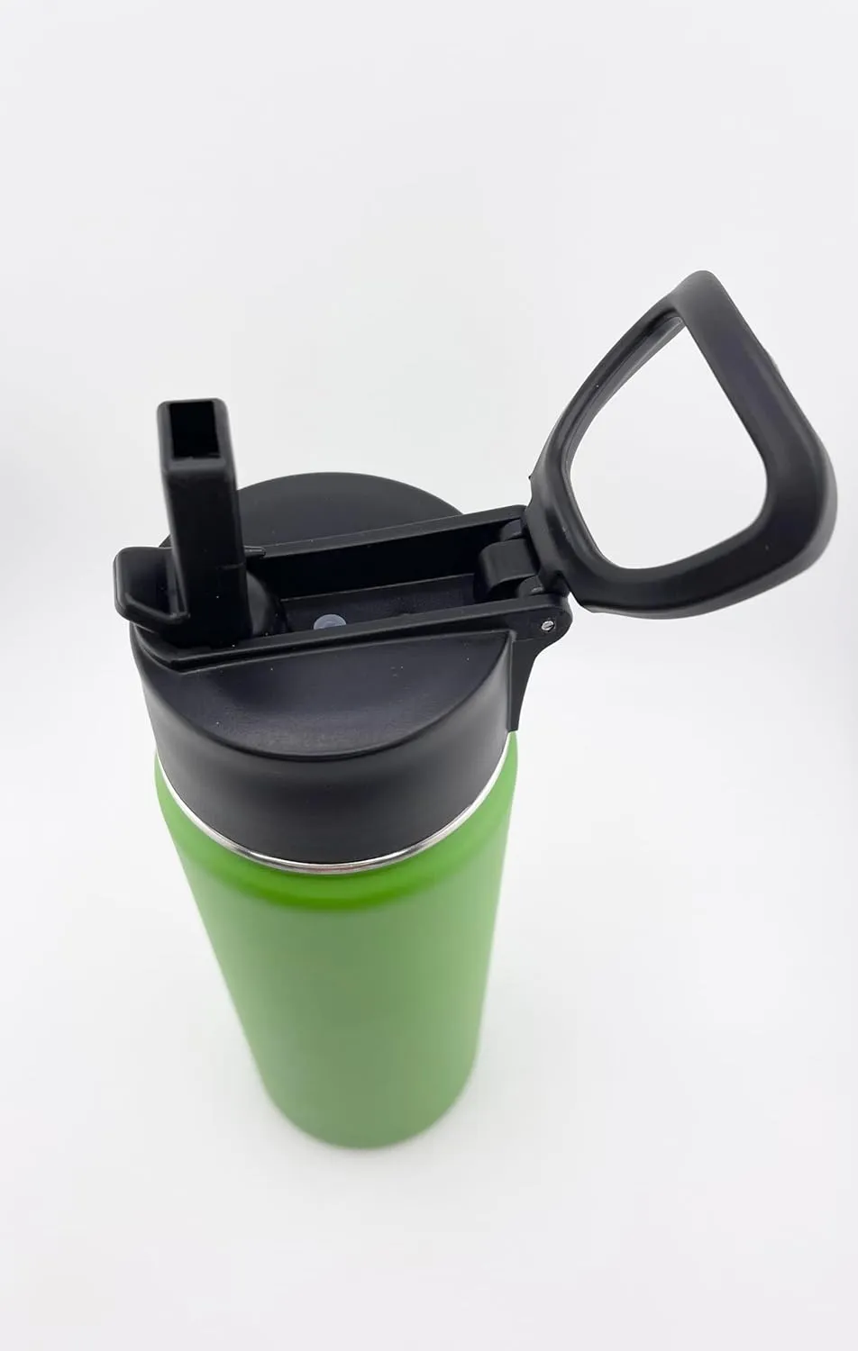 Handy Essence 12oz, 18oz, or 22oz Insulated Water Bottle With Straw Lid & Adjustable Handle (Light Green, 22oz)