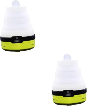 Happyyami 2pcs Battery-Powered Led Camping Light Collapsible Flashlight Solar Tent Lights Portable Emergency Ready