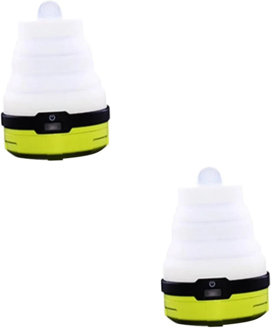 Happyyami 2pcs Battery-Powered Led Camping Light Collapsible Flashlight Solar Tent Lights Portable Emergency Ready