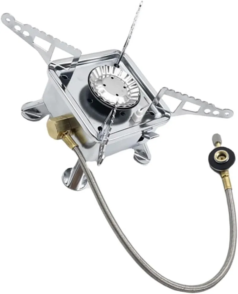 Happyyami Portable Camping Stove Windproof Outdoor Burner with High Temperature Resistance Lightweight Design for Easy Carrying and Safe Cooking Nature