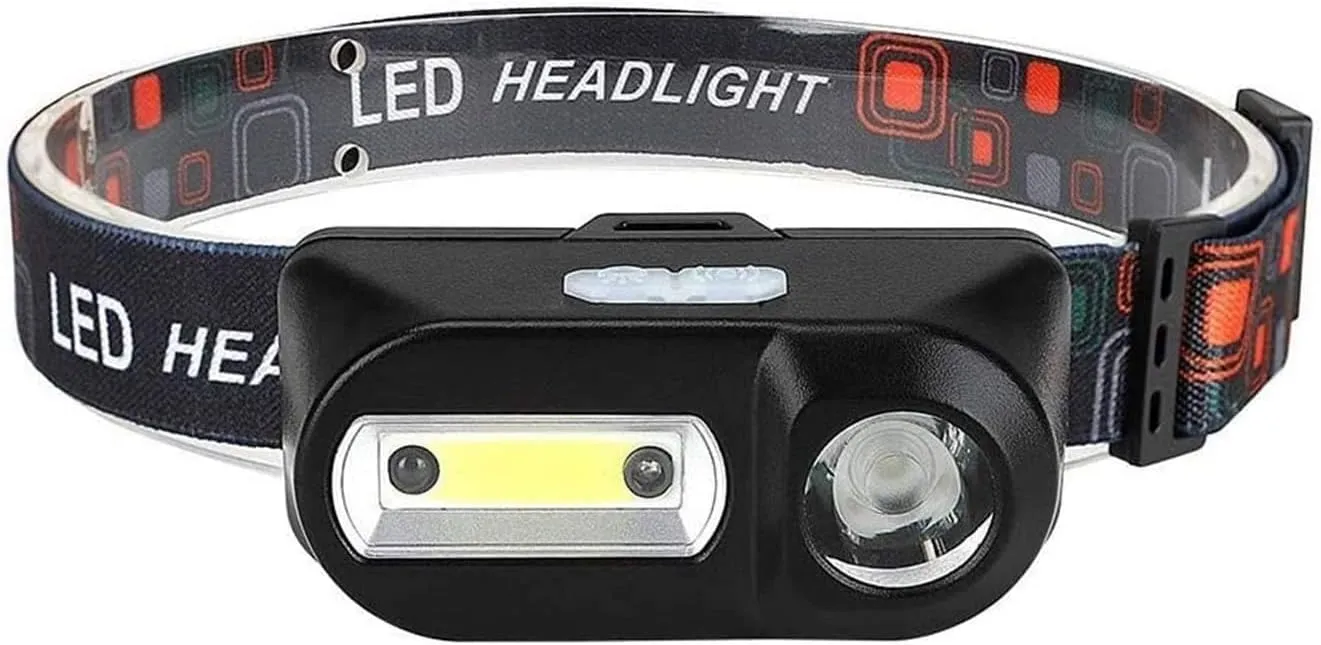 Headlamp, Ultra Bright Rechargeable LED Head Lamp - 160 Lumen, Motion Sensor, Waterproof IPX6, 6 Lighting Modes, Adjustable Angle & Strap Headlight Flashlight for Running Cycling Camping Hiking Huntin