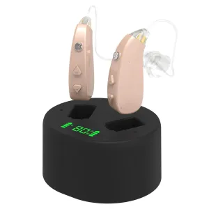 Hearing Aids, Rechargeable Hearing Amplifiers for Seniors with Noise Cancelling, LED Power Display,Volume Control, and Charging Case with Extra Long Battery Life for Effective Hearing Loss Management