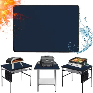 Heat Resistant Mats for Countertop and Grill Table, Fireproof Grill Mats for Outdoor Grill, Portable Charcoal Grill, Gas Grill, Pizza Oven Compatible with Blackstone, Ninja 24x36x0.04in, Blue