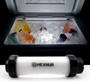 HEXNUB Cooler Box Light, Waterproof, Rechargeable LED Light Compatible with YETI, RTIC, ORCA, Igloo, Coleman Ice Chest, Magnetic Base, Great for Outdoor Events, Camping, Fishing, Hunting, Boating