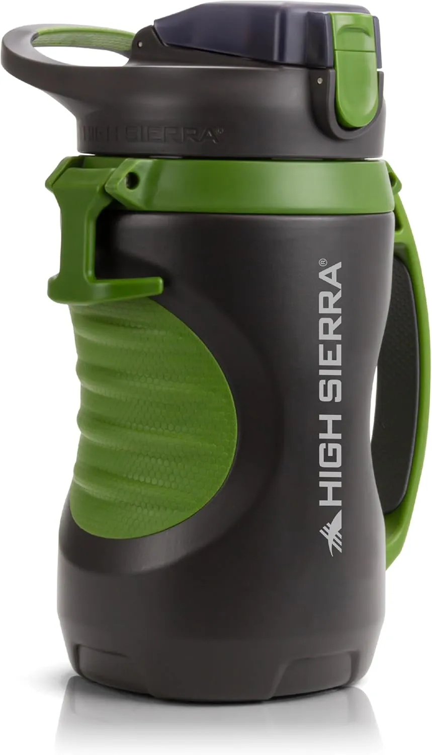 HIGH SIERRA, [BPA FREE] 64 OZ Insulated Water Jug with 2 Drinking Options, [Silicone Spout – NO MORE TEETH BUMPS] Built-in Fence Anchor, Keeps Iced Water Cold for Hours, EXTRA LARGE Sports Bottle