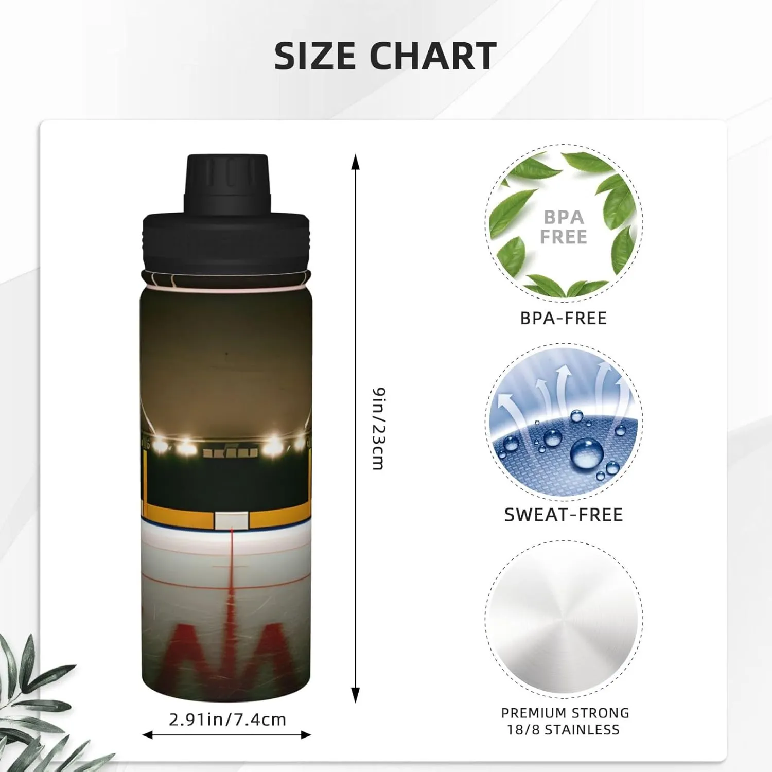Hockey Stick 18oz Sports Insulated Bottle For Outdoor Activities,Your Ideal Companion Staying Hydrated