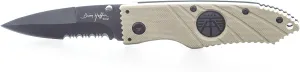 Hoffner Tactical Liner Lock Folding Knife - 2.8 Inch Half-Serrated Blade, G10 Grip and Reversable Pocket Clip. One Hand Opening