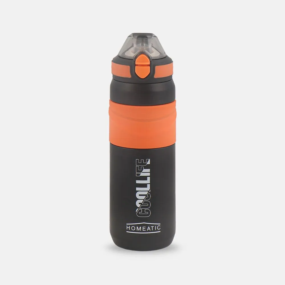 Homeatic Steel Water Bottle with Clip On 650ml