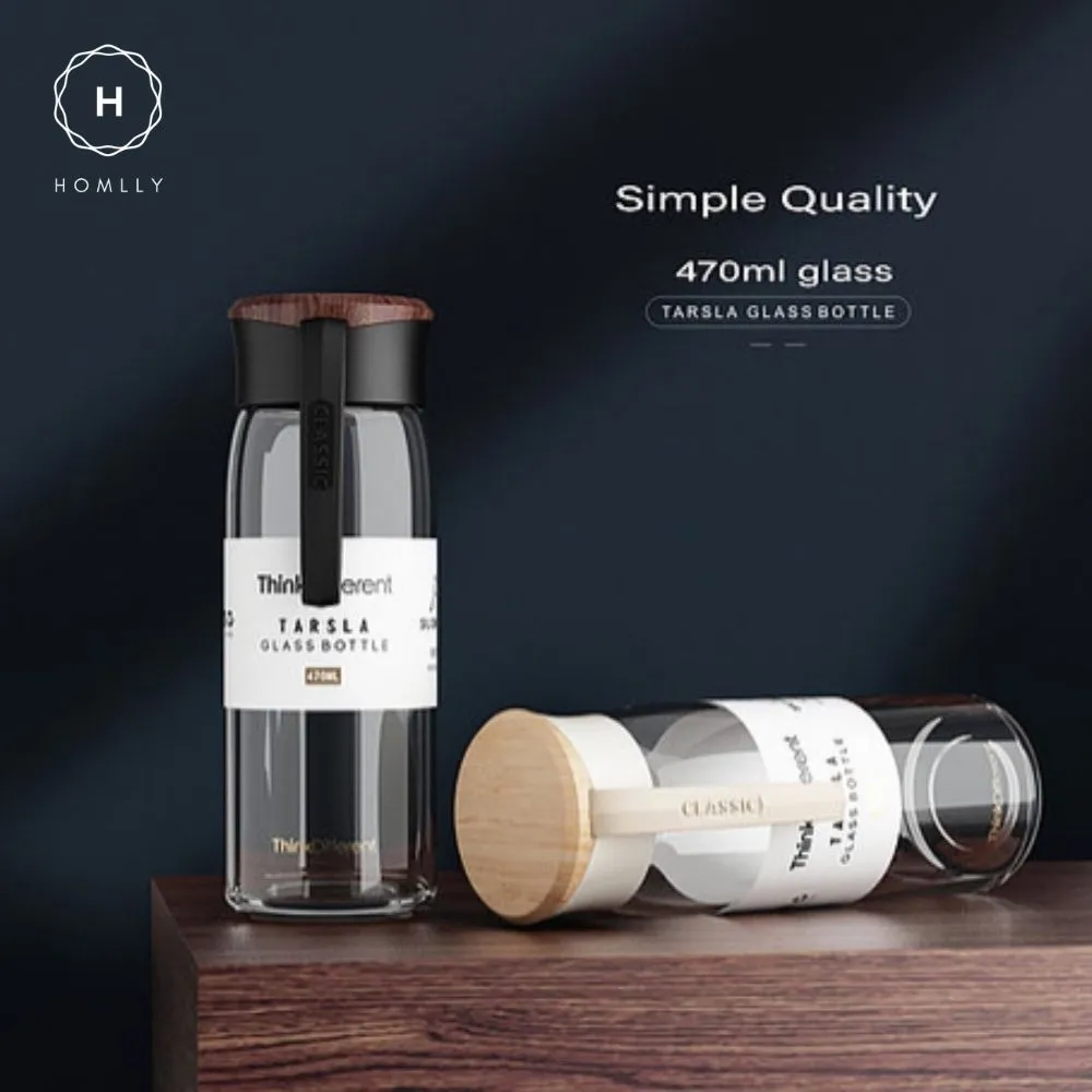 Homlly Tarsla BPA-Free  Glass Water Bottle (470ml)