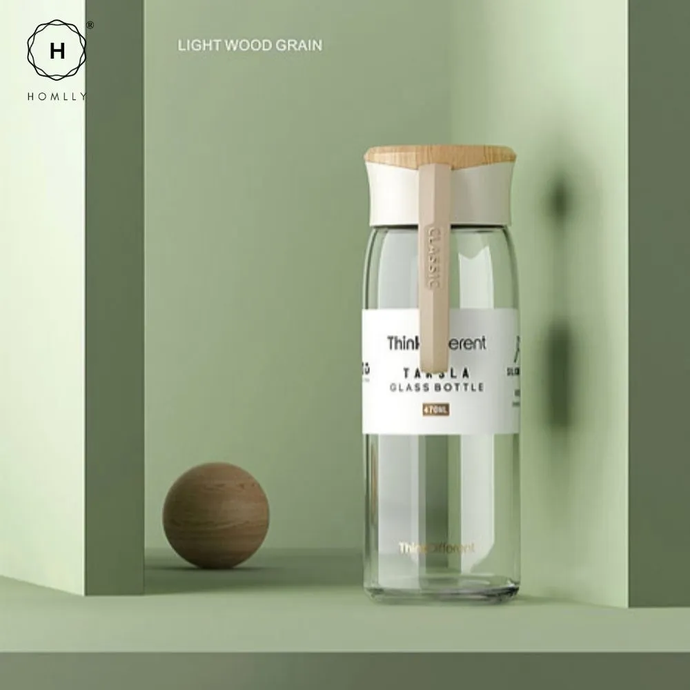 Homlly Tarsla BPA-Free  Glass Water Bottle (470ml)