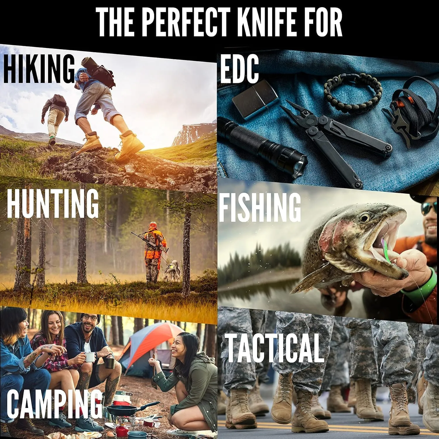 Honey Badger Large Pocket Knife EDC Drop Point Folding Utility Knife 3.6" Steel Blade Reversible Pocket Clip - (3.8oz) Drop Point Large Black DLC Blade HB1224BB