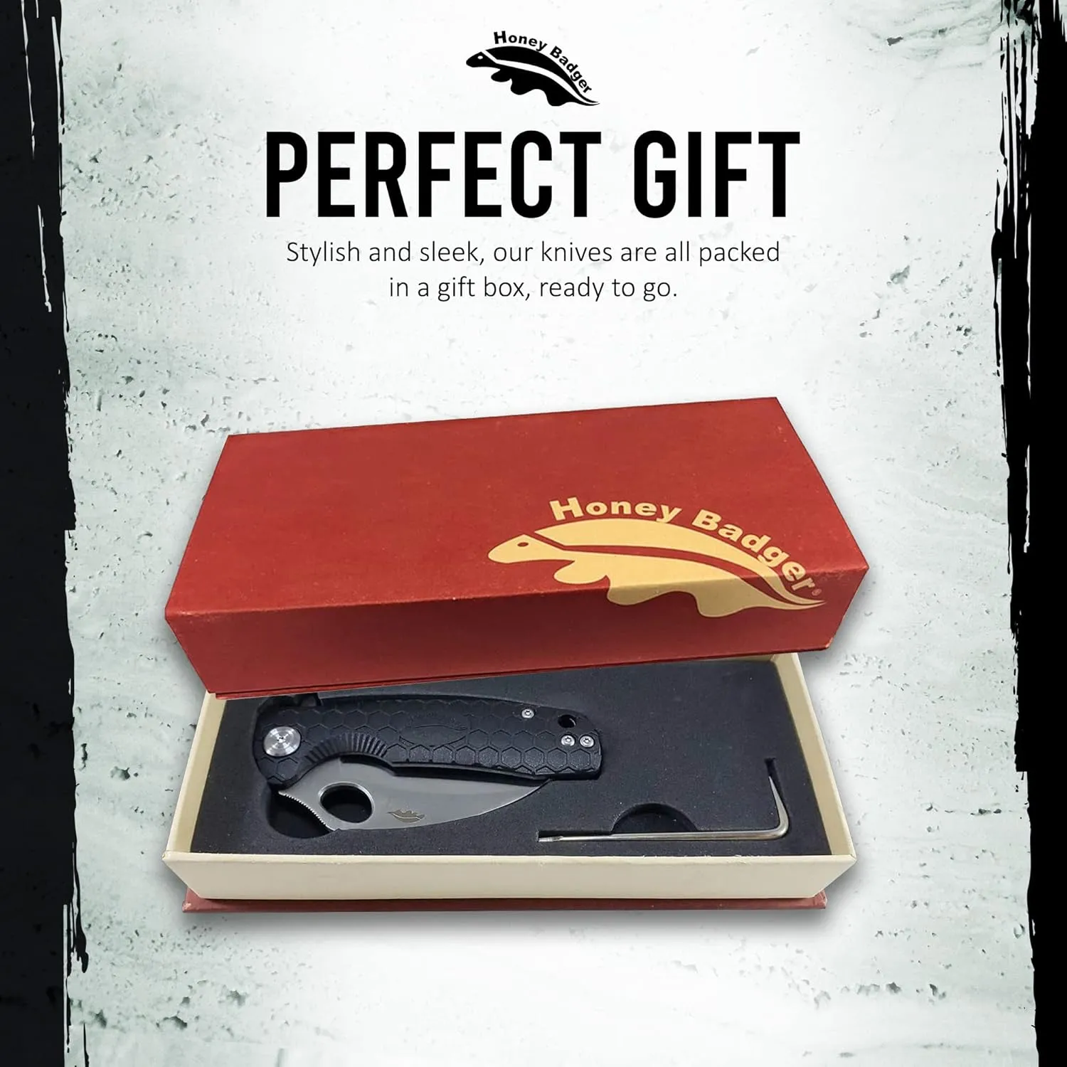 Honey Badger Small Pocket Knife EDC Claw Hawkbill Folding Utility Knife 2.75" Steel Blade, Reversible Pocket Clip, Folding Pocket Knife - (2.9oz) Claw Smooth Small Black HB1141