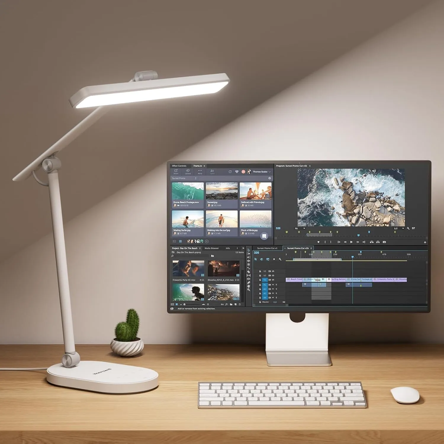 Honeywell Desk Lamp for Home Office, H4 Sunturalux™ Eye-Caring LED Desk Light, 700LM Dimmable Desk Lamp with Timer, Adjustable Desk Reading Light, Touch Auto Dimming Table Lamp for Study, Bedroom